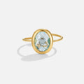 Anillo de oro con cristal de aguamarina