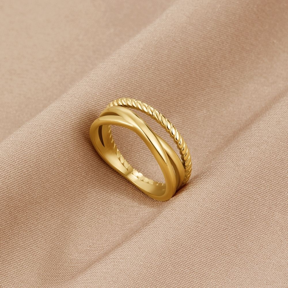 Anillo Cruzado Trenzado Ara