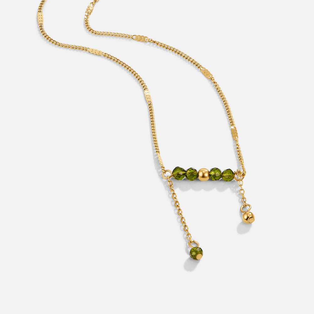Collar con borla de cuentas verdes de Arizona