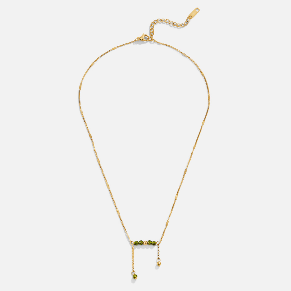 Collar con borla de cuentas verdes de Arizona