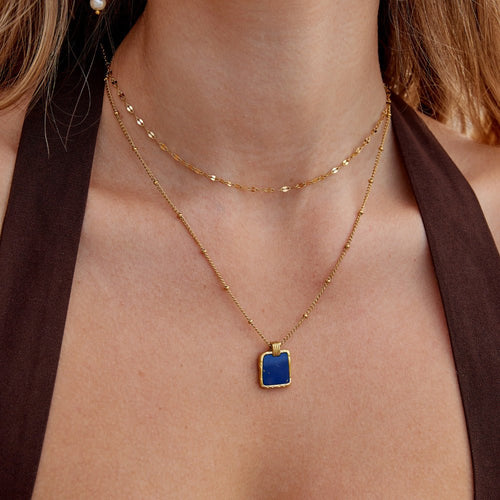 Collar con colgante Astoria de piedra azul