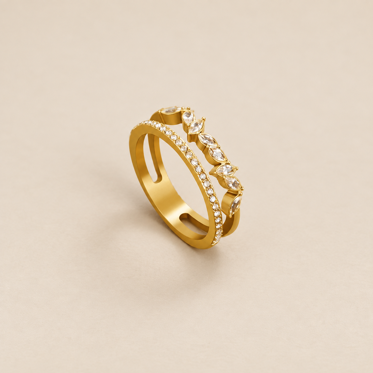 18K Gold Mia Crystal Ring