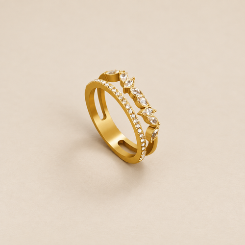 18K Gold Mia Crystal Ring
