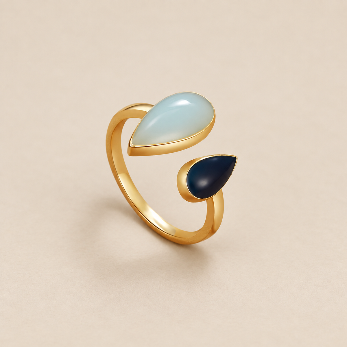 Aquamarine Teardrop Ring