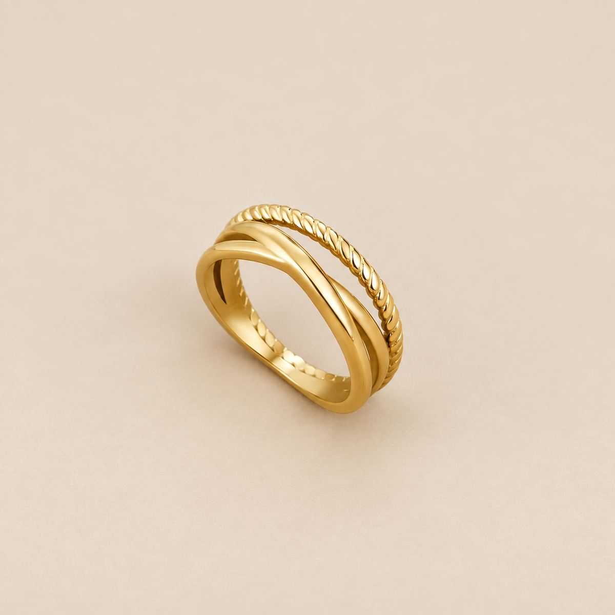 Ara Twisted Crossed Ring