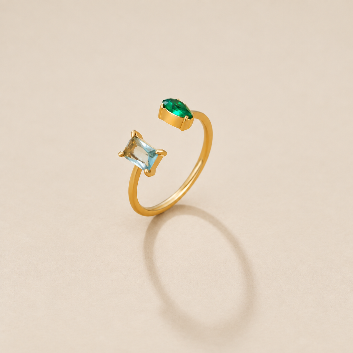 Aurora Aqua Green Crystal Ring