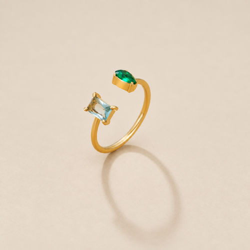 Aurora Aqua Green Crystal Ring