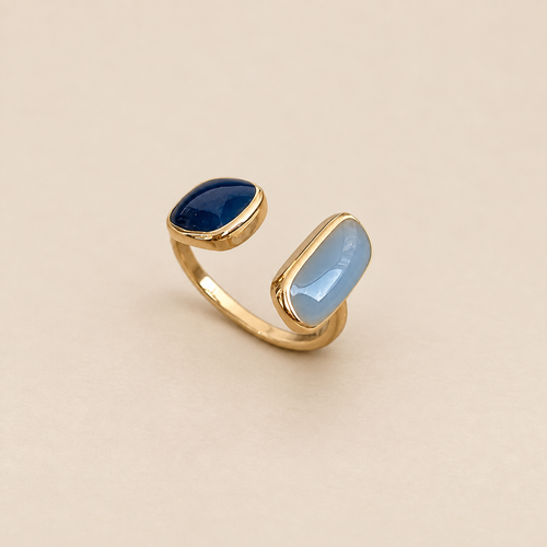 Bohemian Blue Gemstone Adjustable Ring