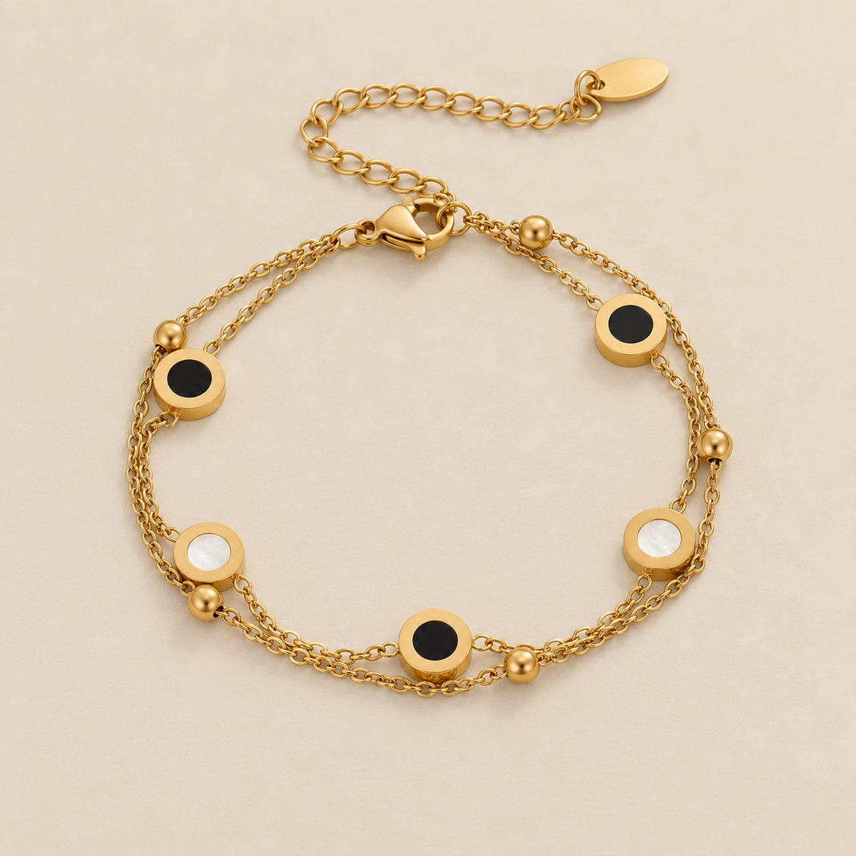 Muse Onyx & White Stone Bracelet