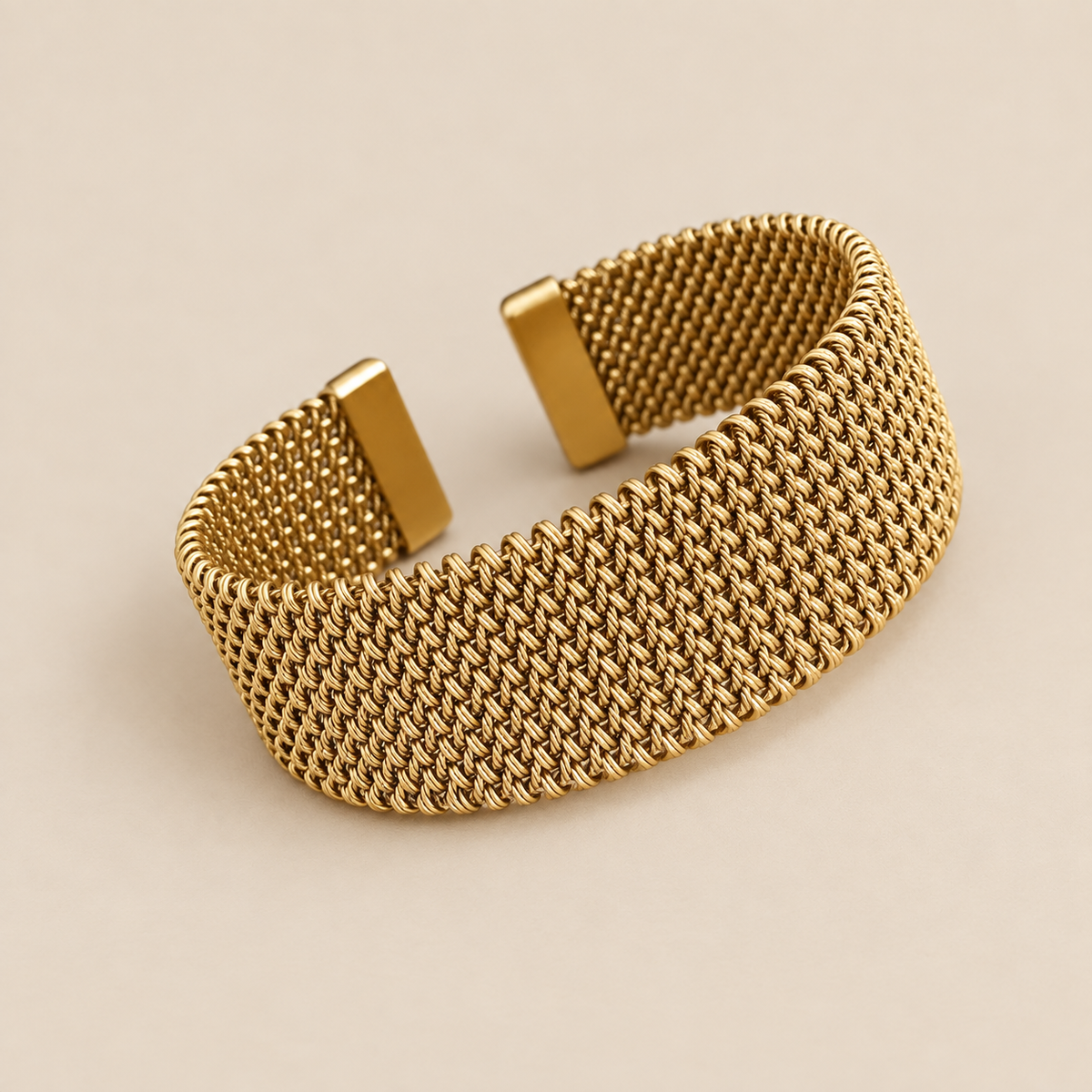 Vintage Braided Mesh Open Classic Bracelet