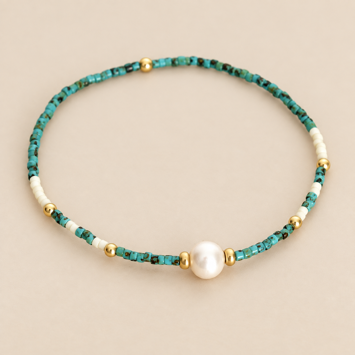 Coastal Pearl Seed Bead Bracelet