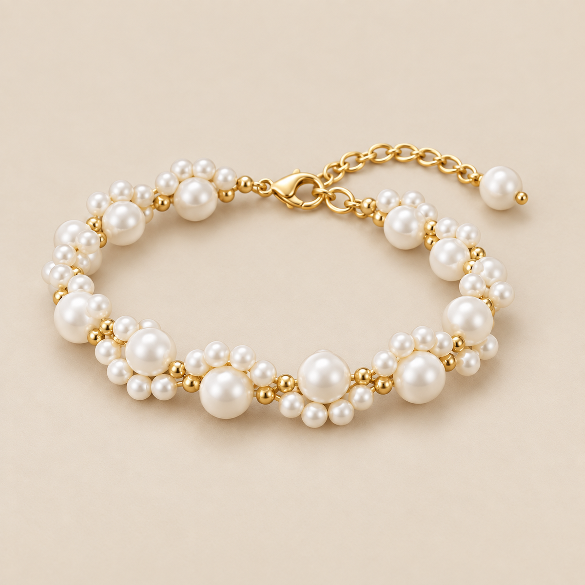 Pearl Blossom Cluster Chain Bracelet