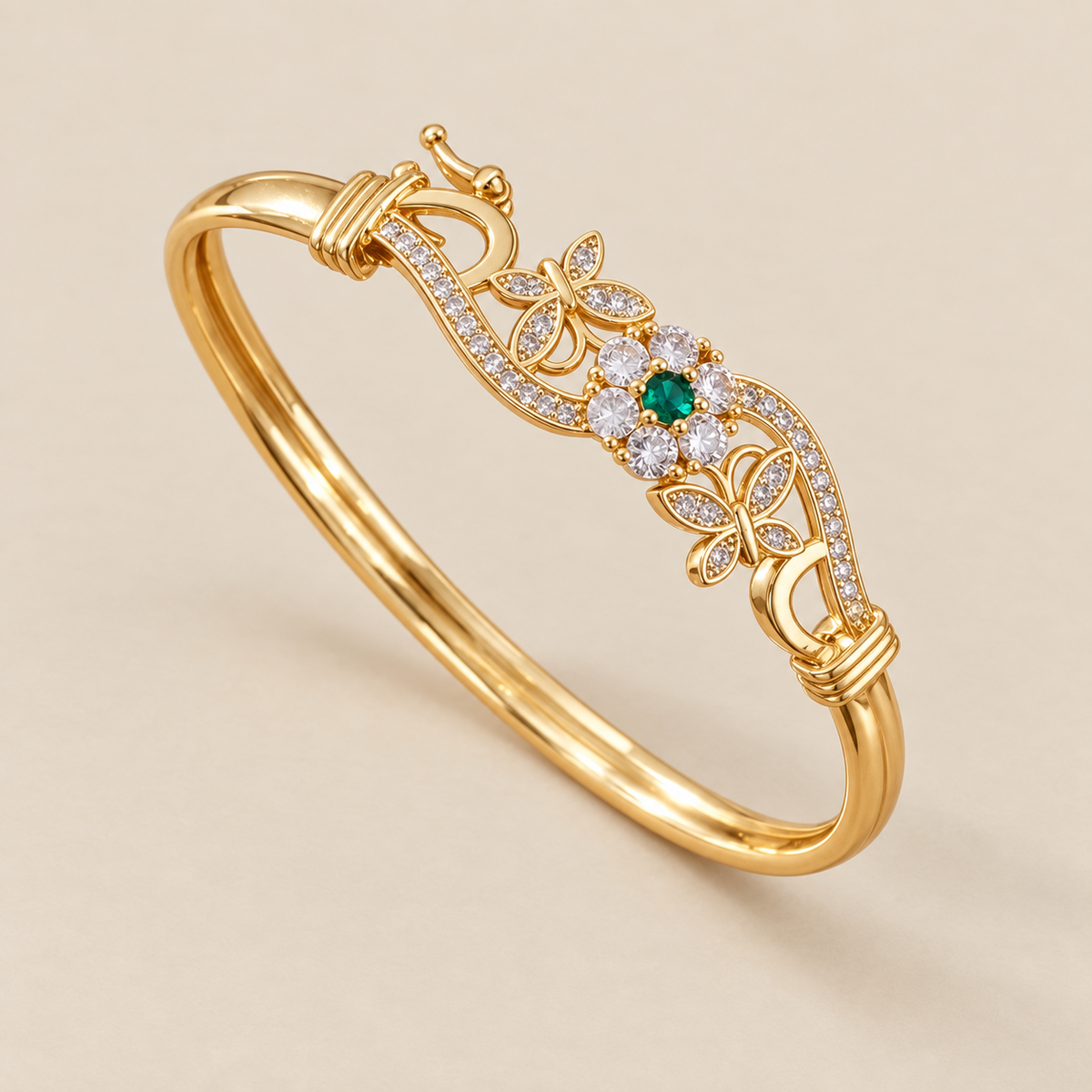 Zirconia Gold Green Crystal Bracelet