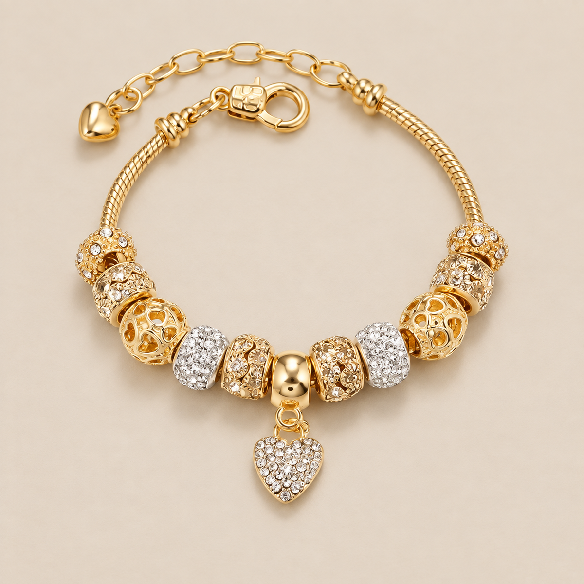Chunky Gold Heart Bracelet