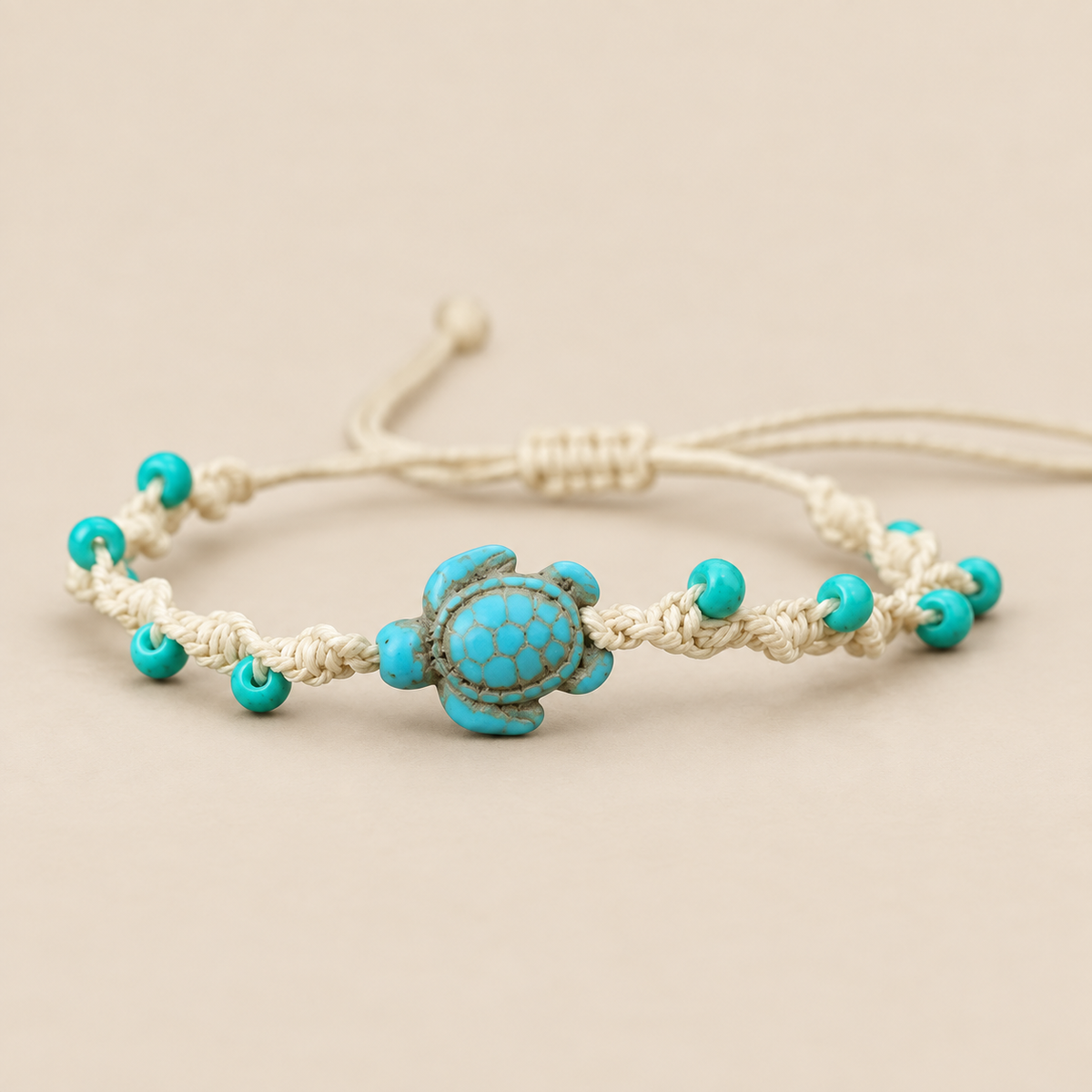 Bohemian Turtle Beaded Rope Bracelet