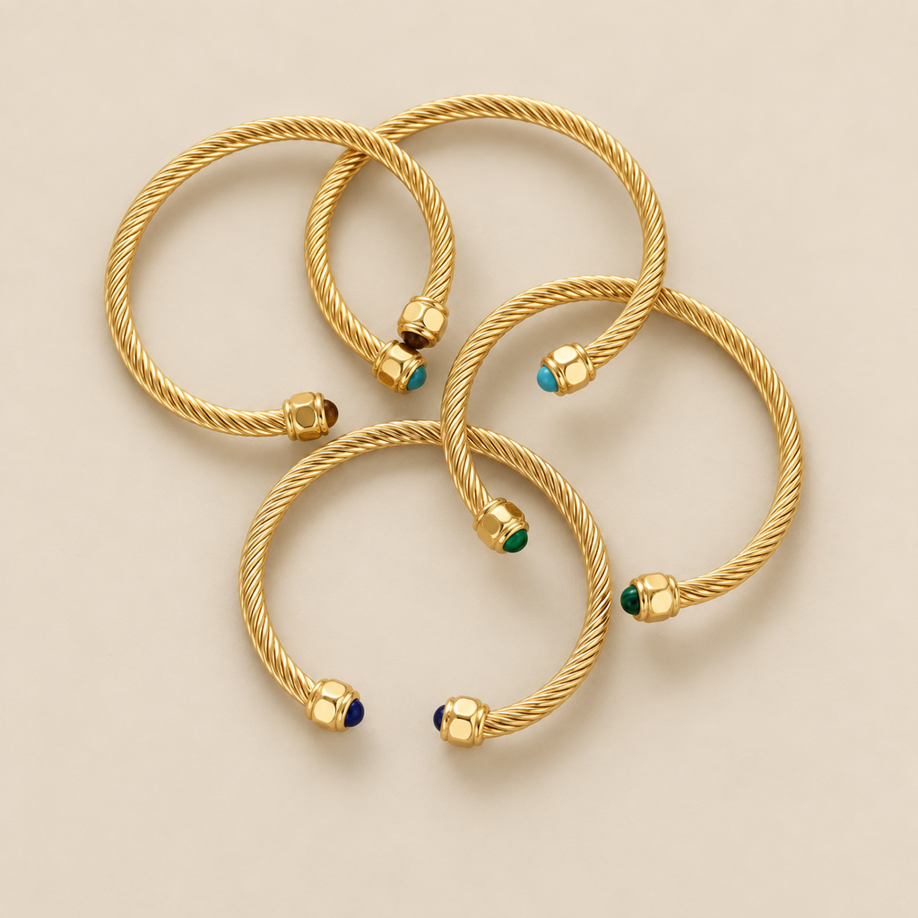 Vintage Gold Adjustable Stone Bracelet