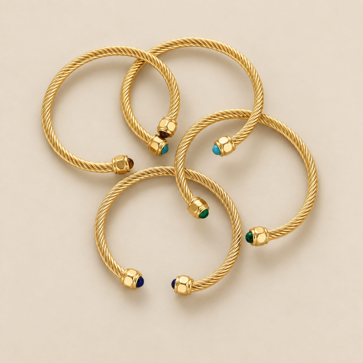 Vintage Gold Adjustable Stone Bracelet
