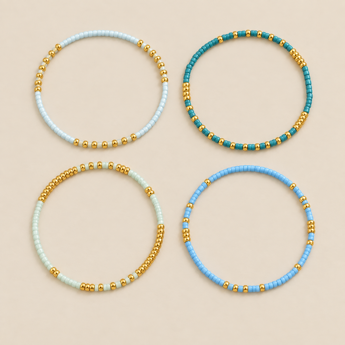 Chic Bohemian Turquoise Beaded Bracelet Set