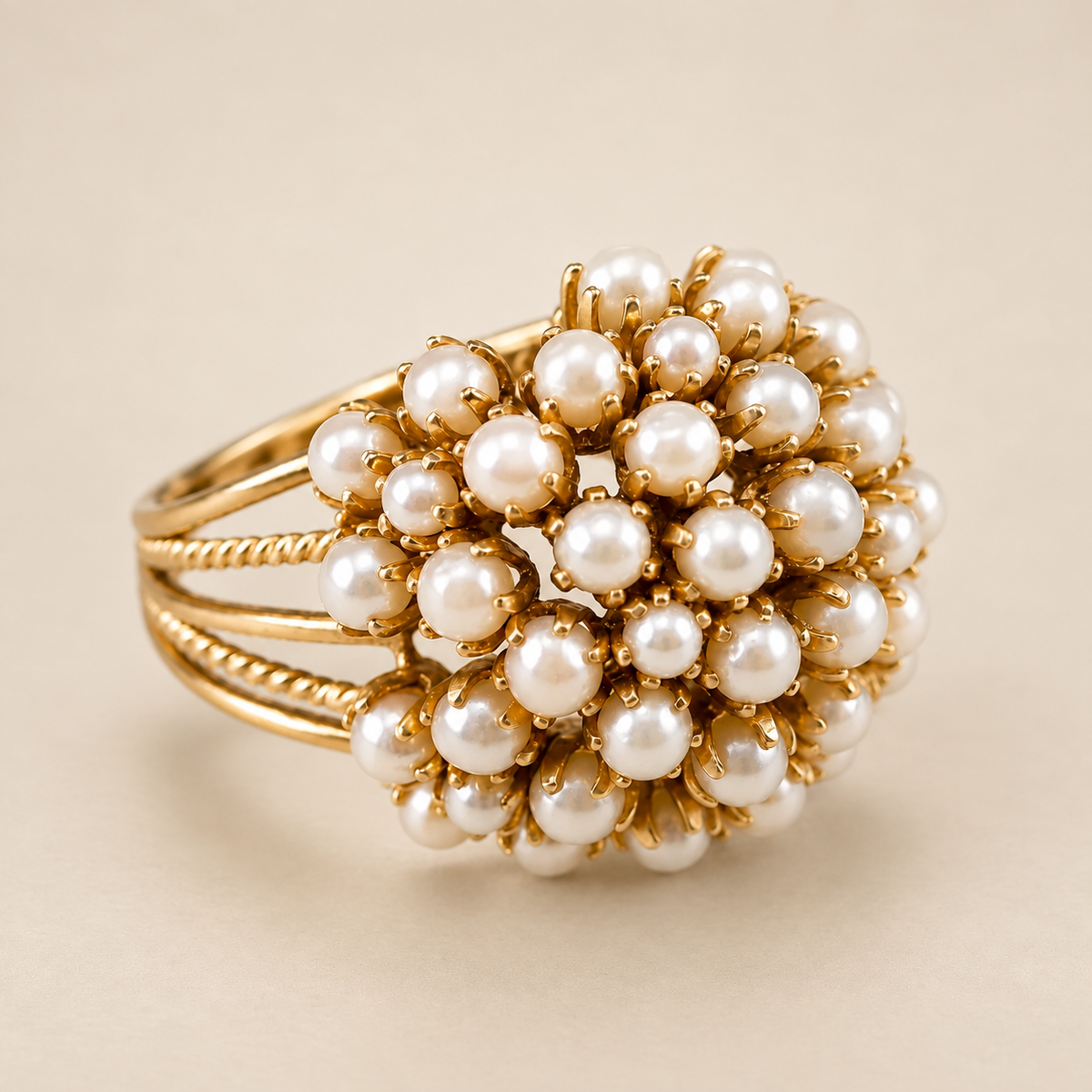 Bush - Inlaid Pearls Ring