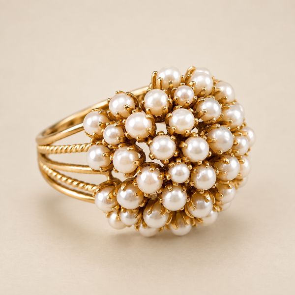 Anillo Bush con perlas incrustadas