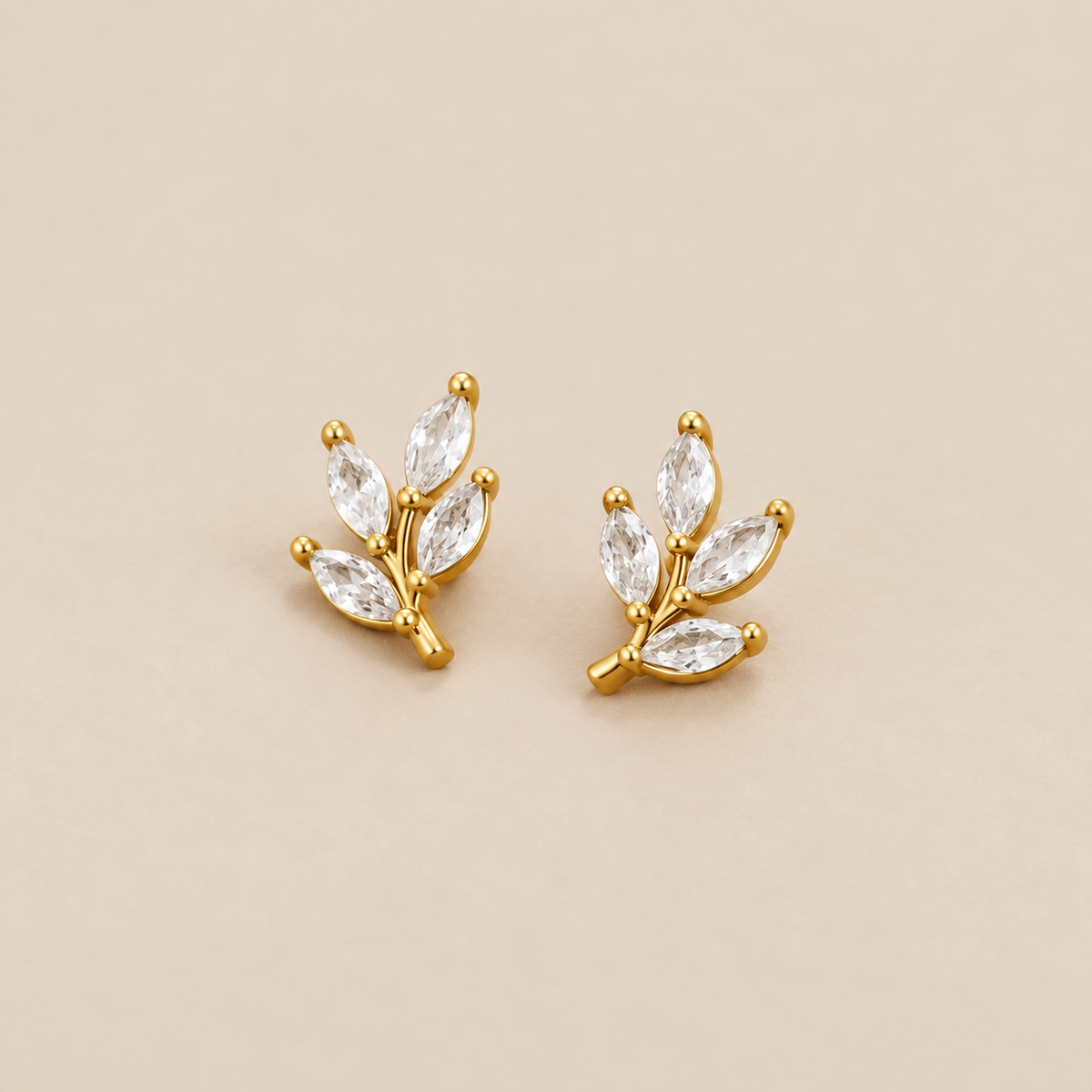 Pendientes de hoja con cristales