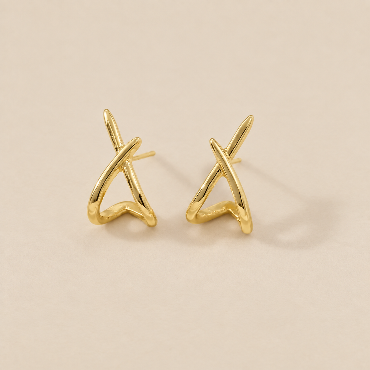Timeless Gold Cross Earrings