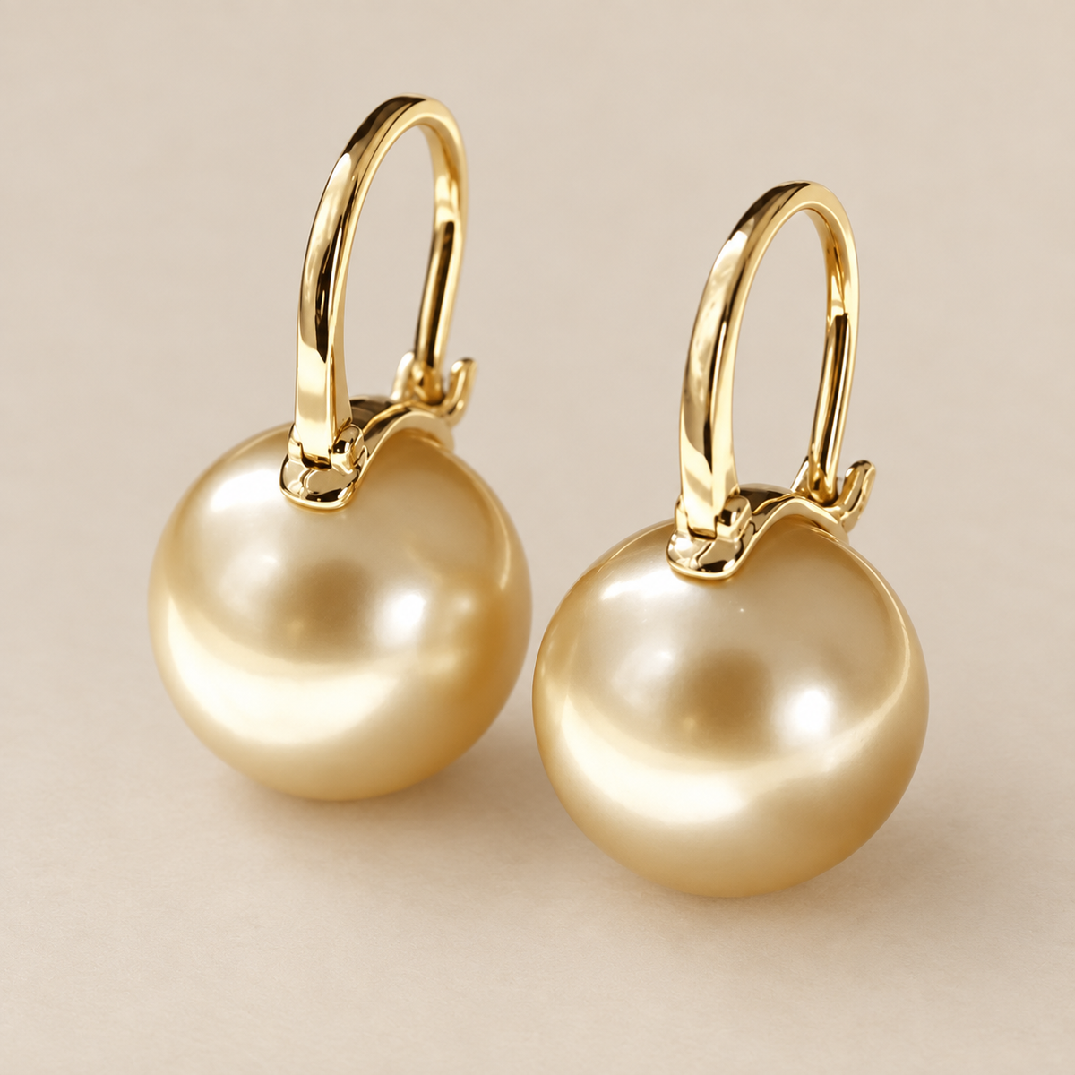 Elegant Golden Pearl Earrings