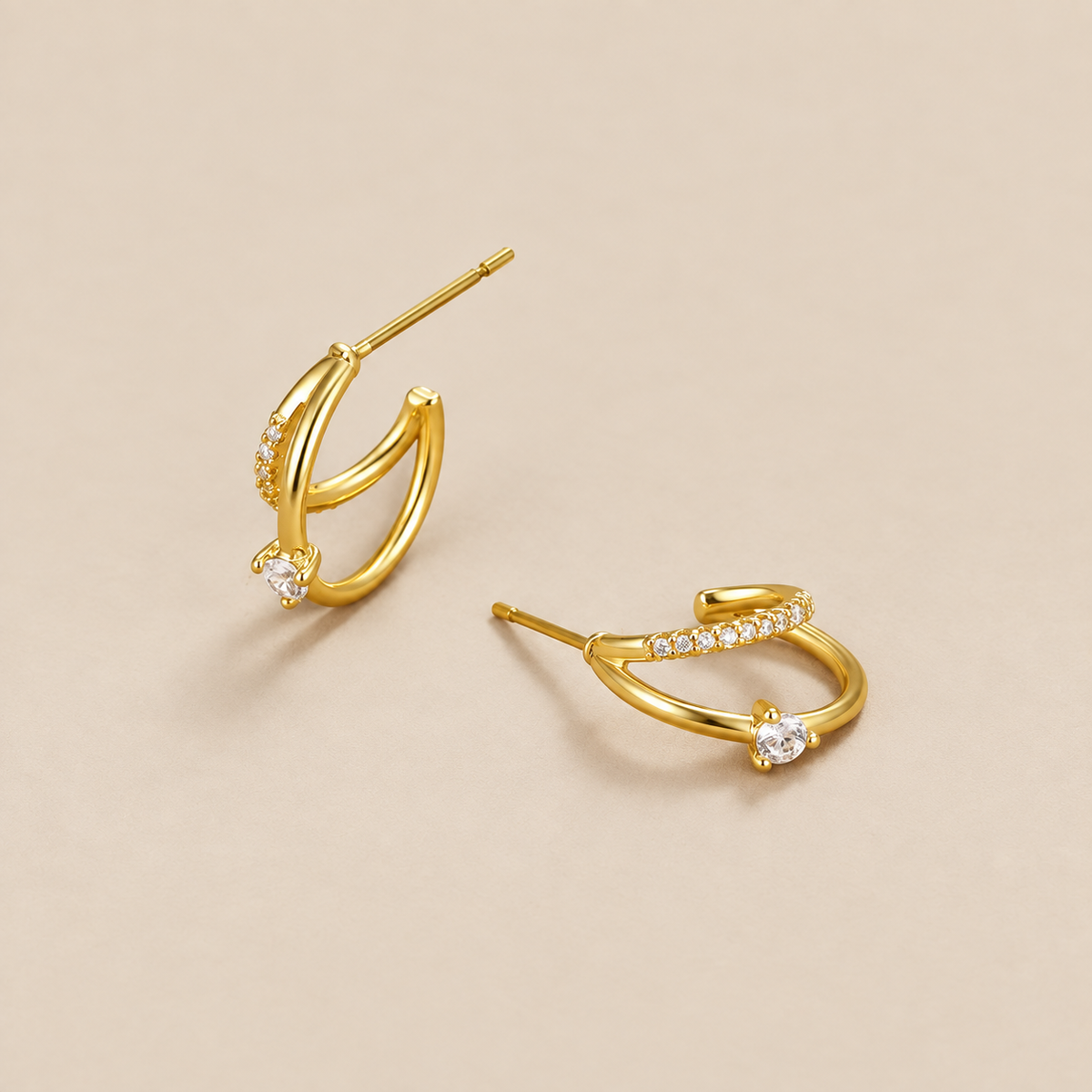 Pendientes de oro con cristales