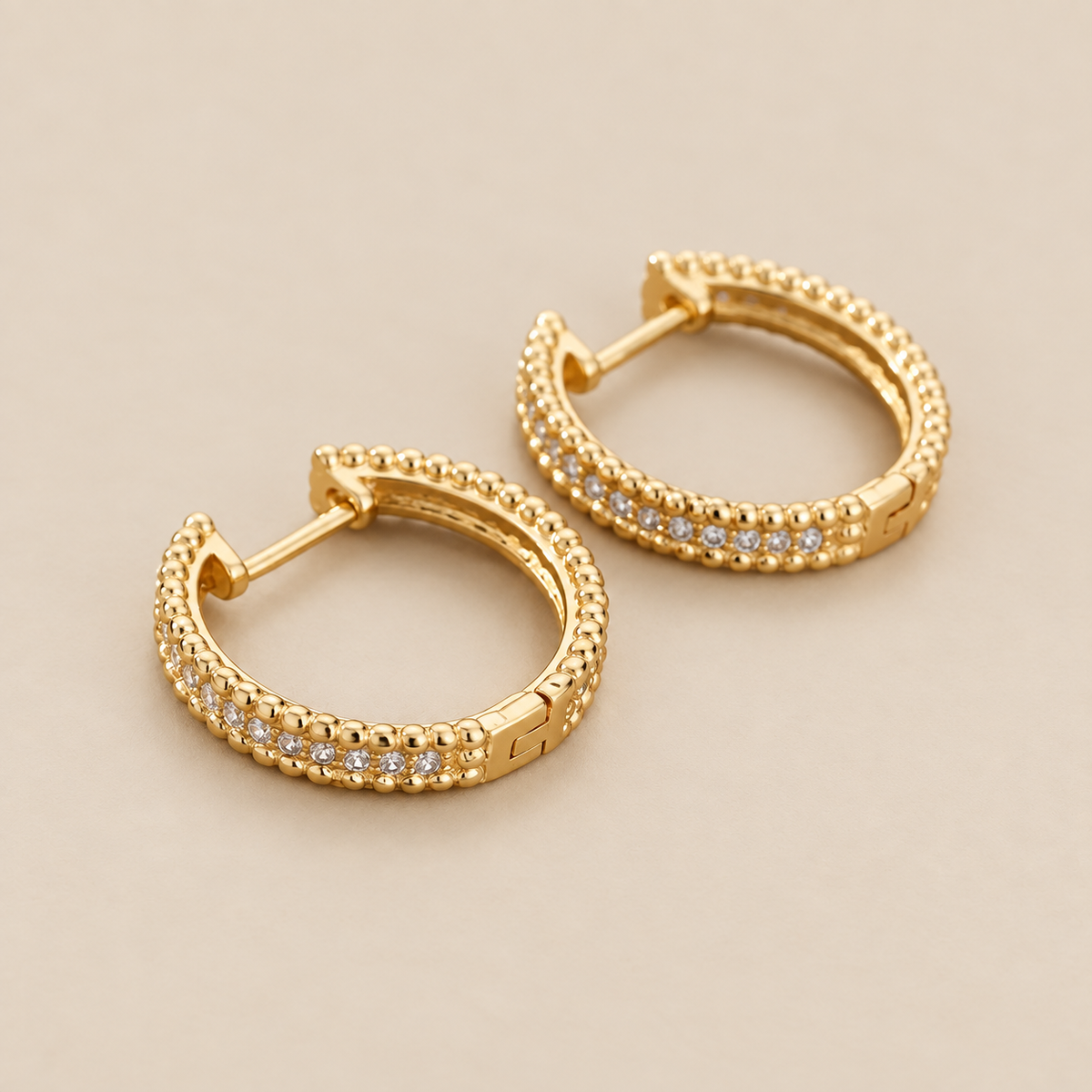 Studded Crystal Hoop Earrings