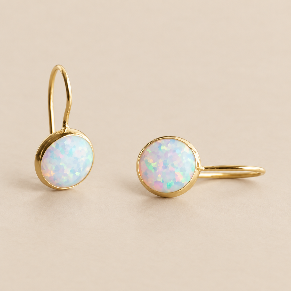 White Opal Vintage Earrings