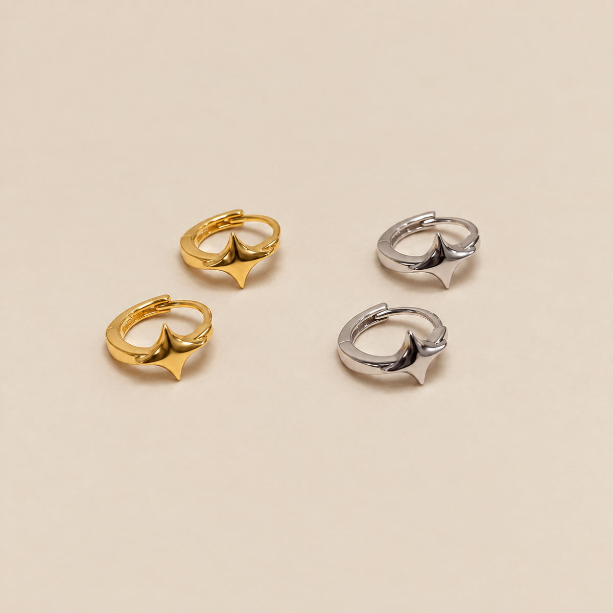 Pendientes de aro Huggie Starlight