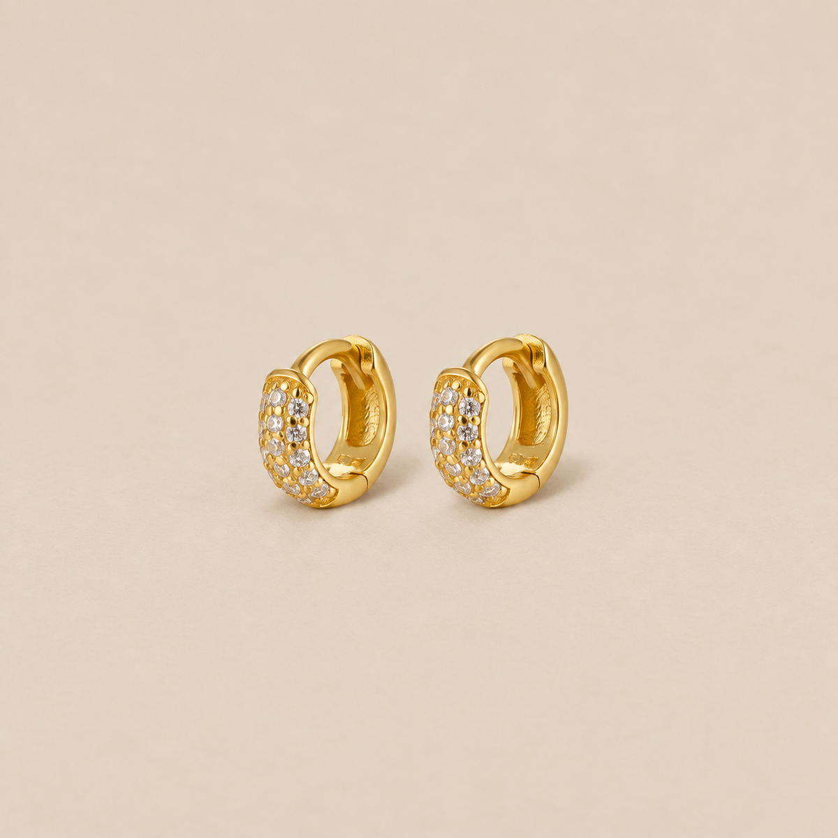 Radiant Chunky Paved Huggie Earrings