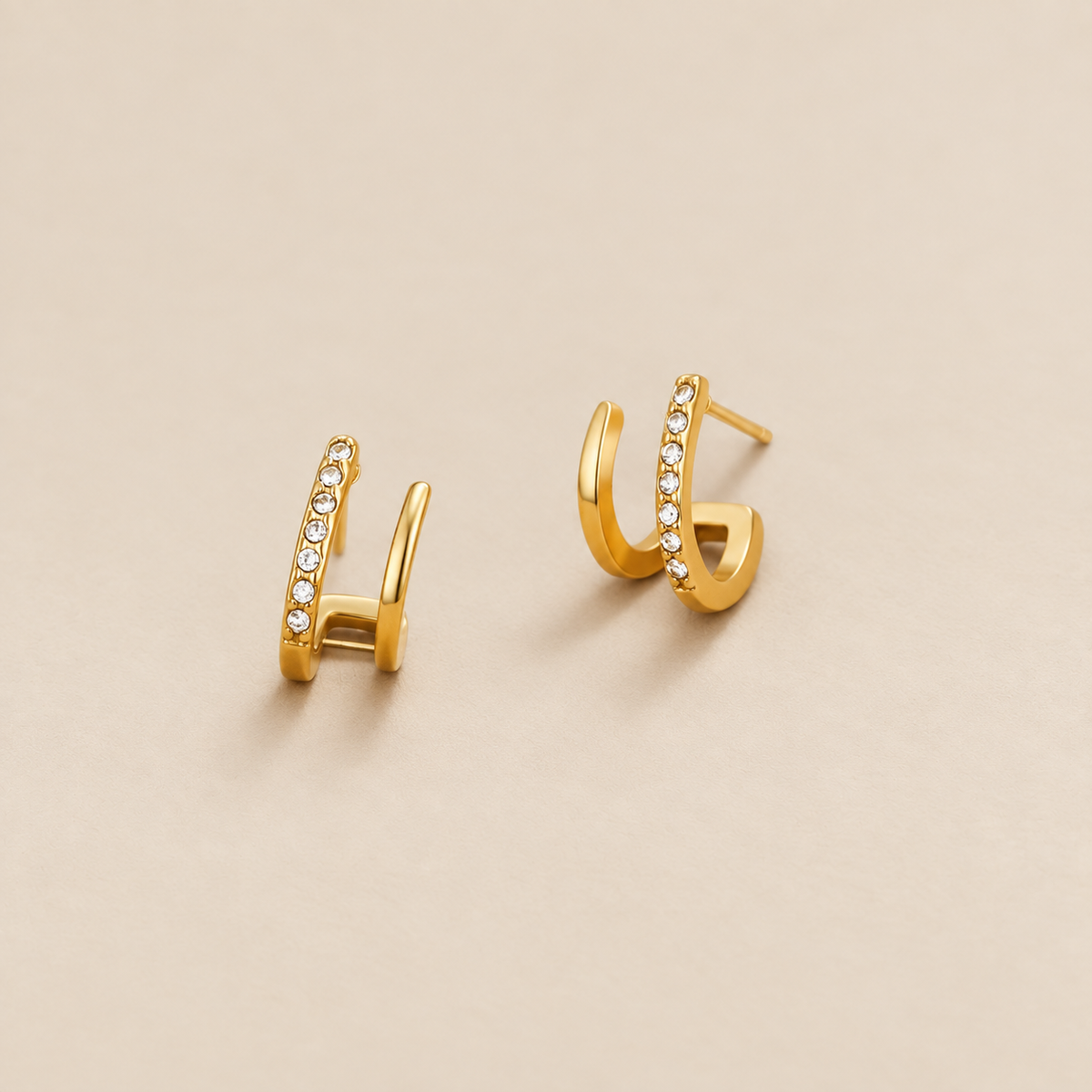 Claw Gold Crystal Earrings
