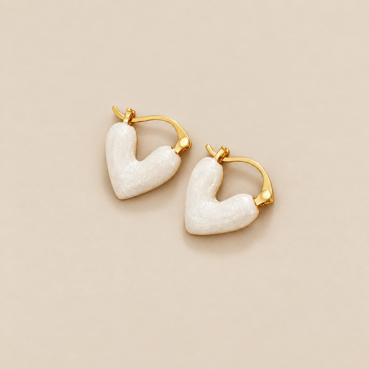 Pure White Heart Earrings