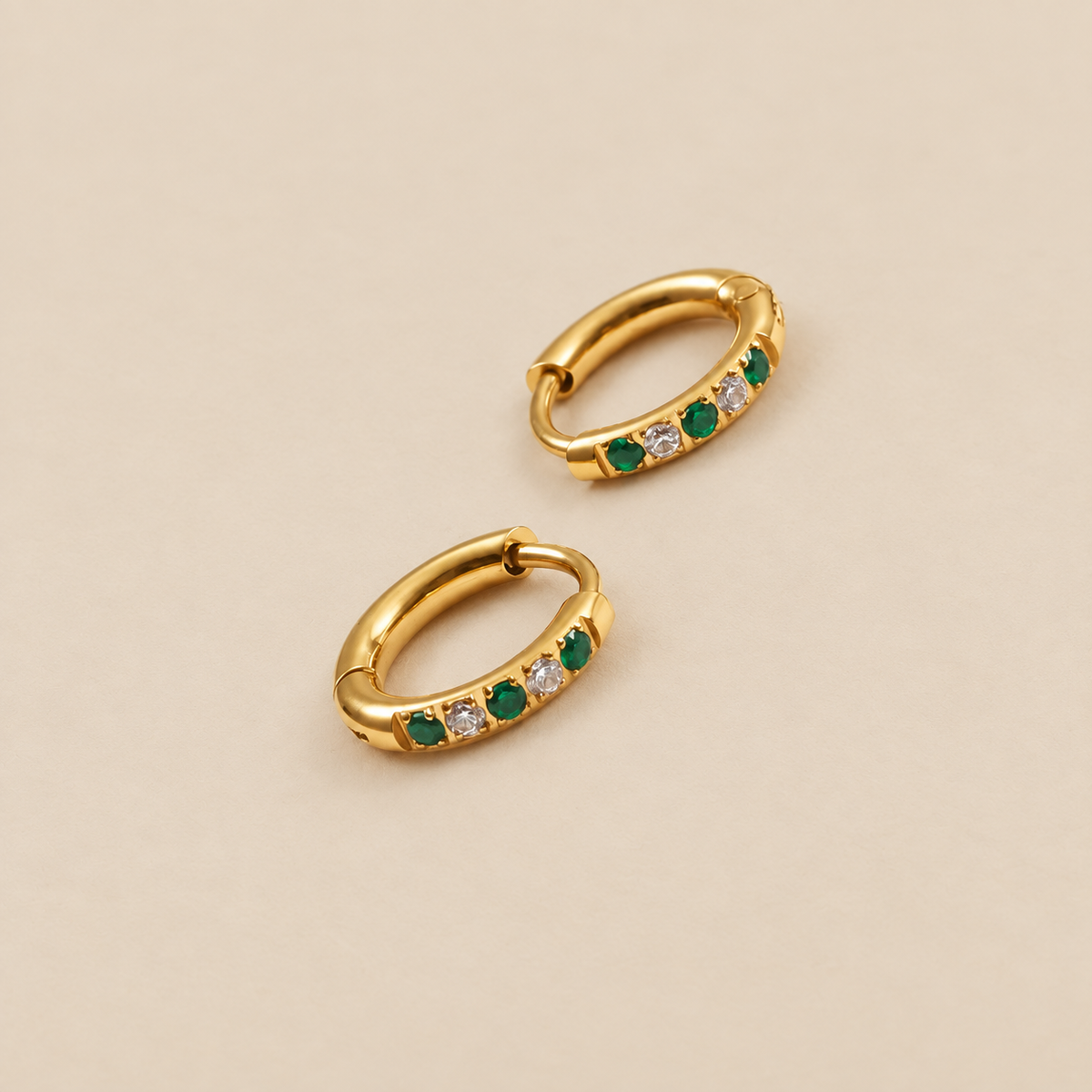 Green Tide Hoop Earrings