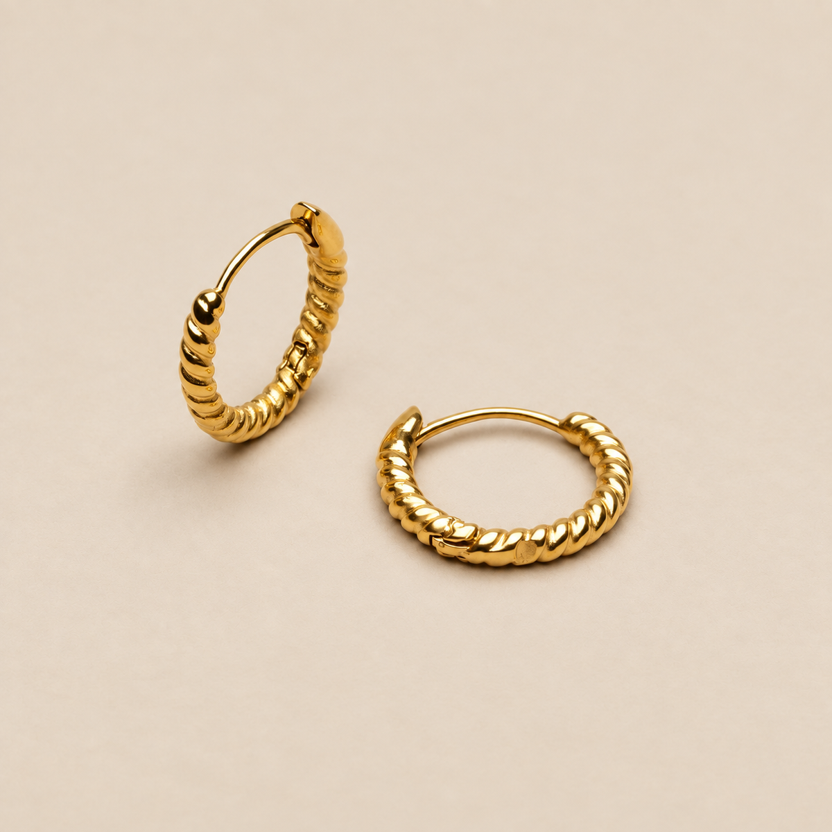 Gold Twisted Hoop Earrings