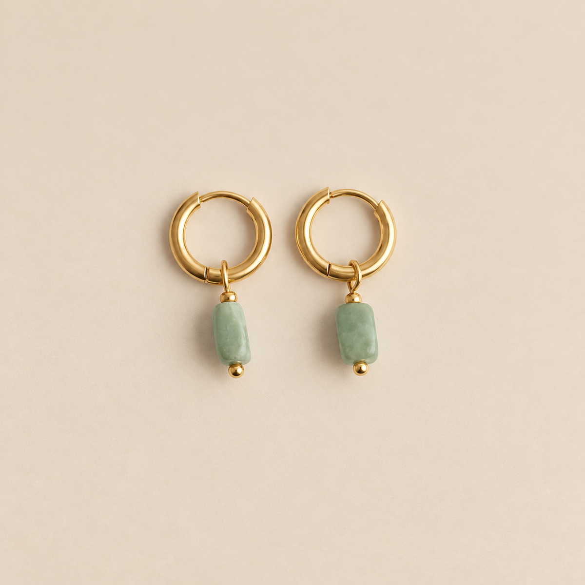 Minimalist Stone Hoop Earrings