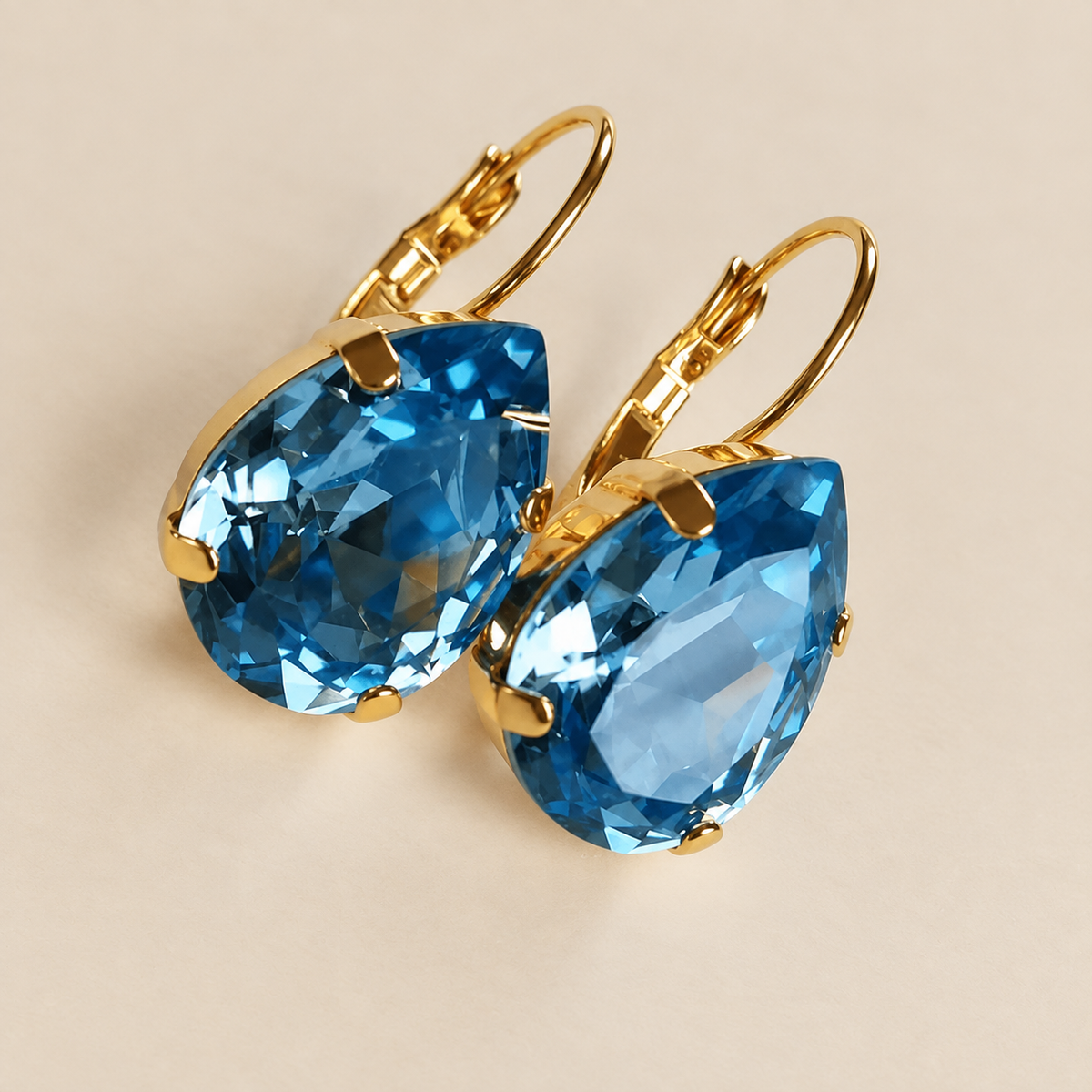 Vintage Blue Glass Earrings