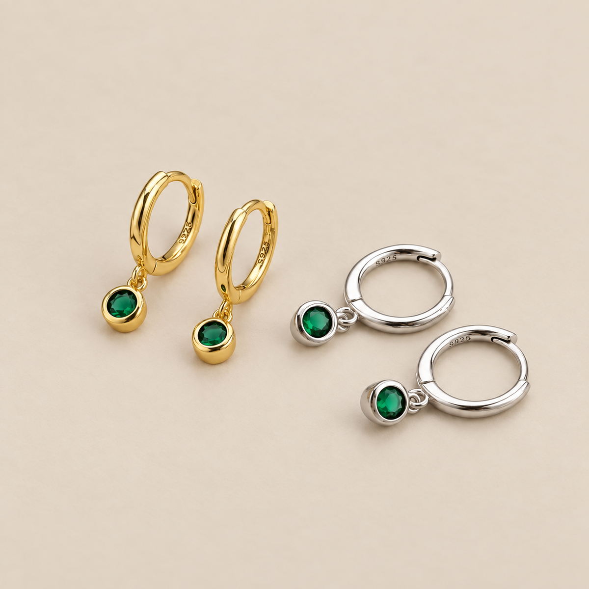 Shimmering Green Zircon Earrings