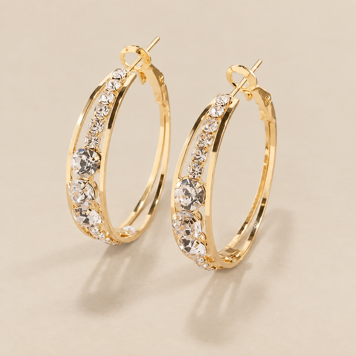 Elegant Earrings Made Of Gold Plating