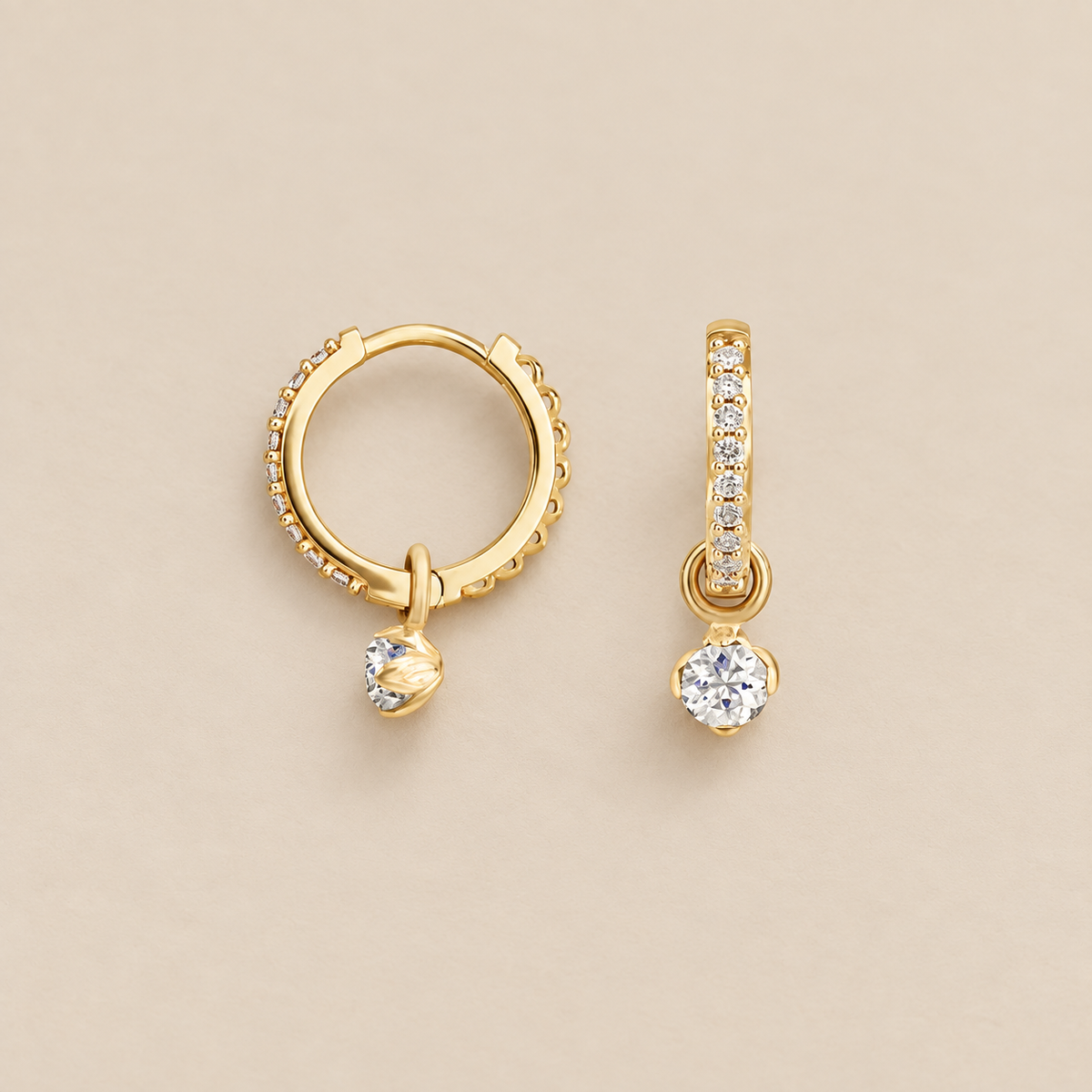 Aros de cristal con acento moderno