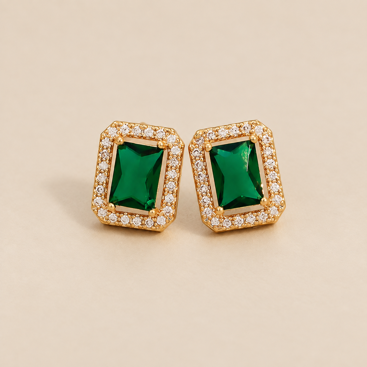 Emerald Gems Dangle Earrings