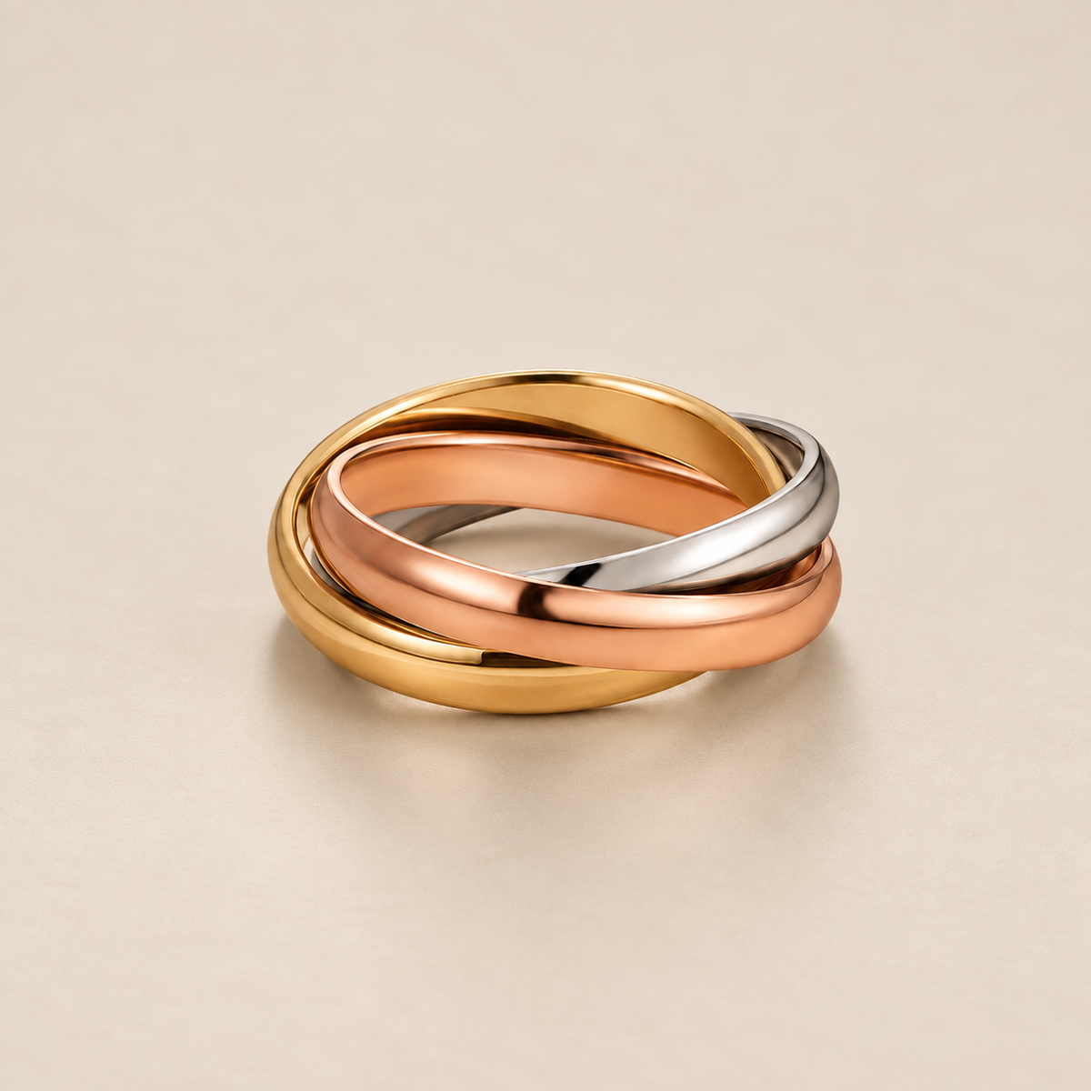 Elena Three-Toned Loop Ring