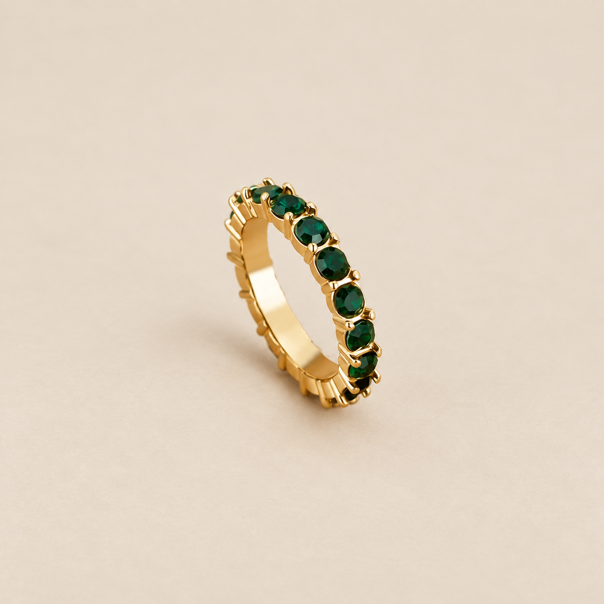 Emerald Beauty 18K Crystal Ring