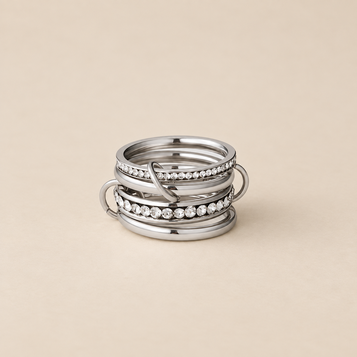 Anillo de cristal y plata "Para siempre"