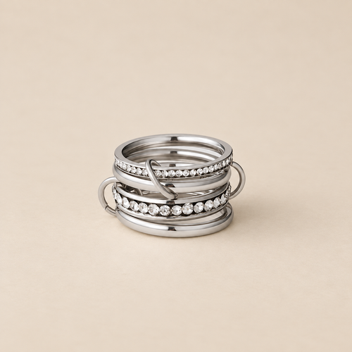 Anillo de cristal y plata "Para siempre"