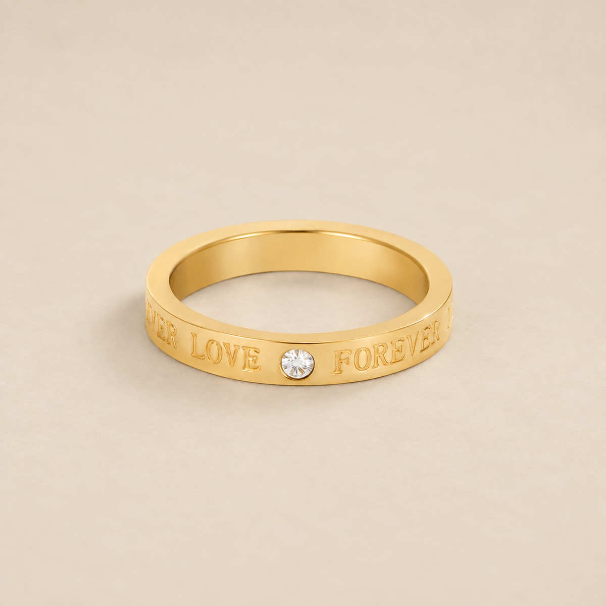 Forever Love Crystal Gold Ring