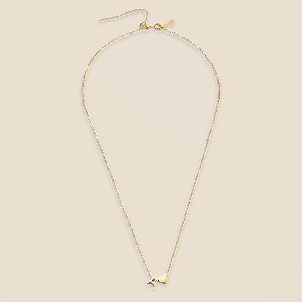 Forever Love & Letter Gold Necklace
