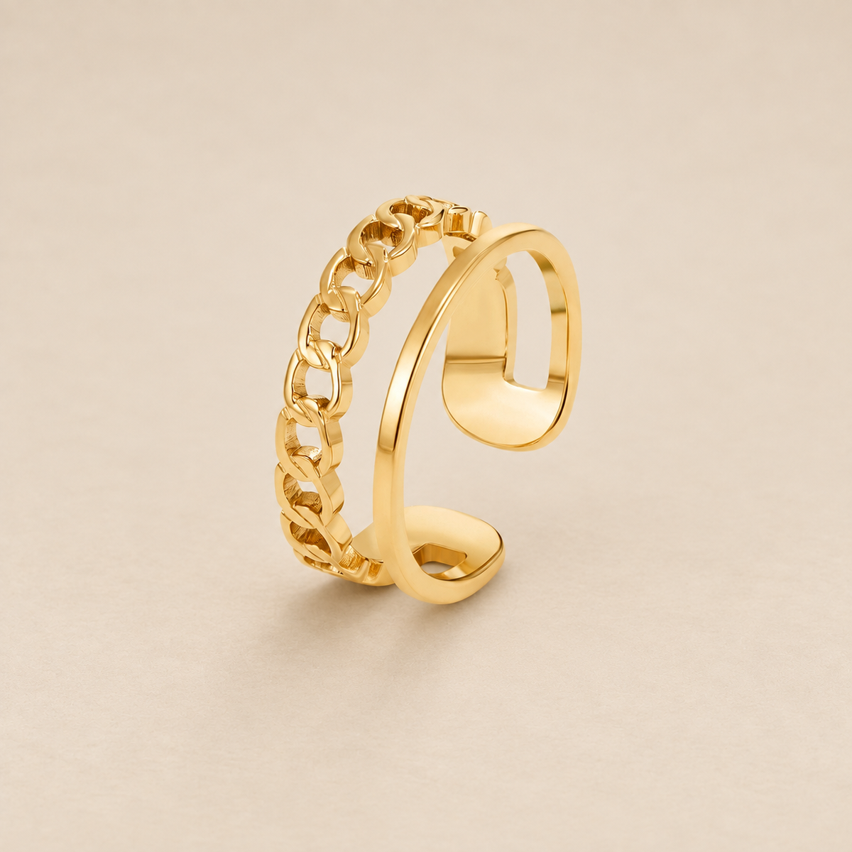 Gold Chain Layered Ring
