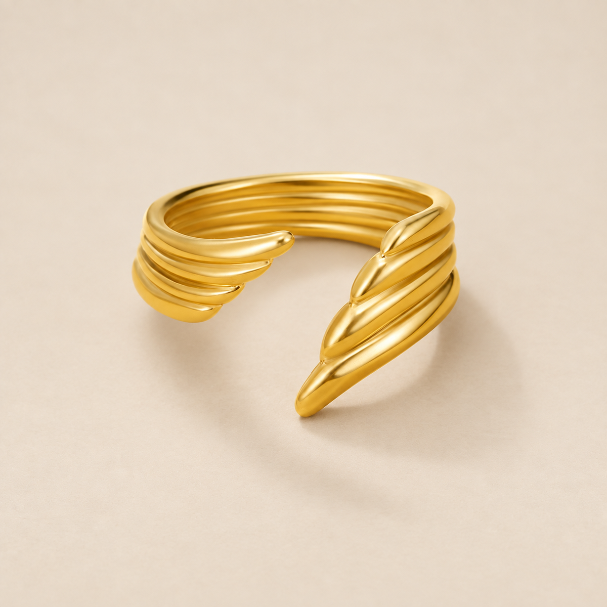 Golden Angel Wing Wrap Ring